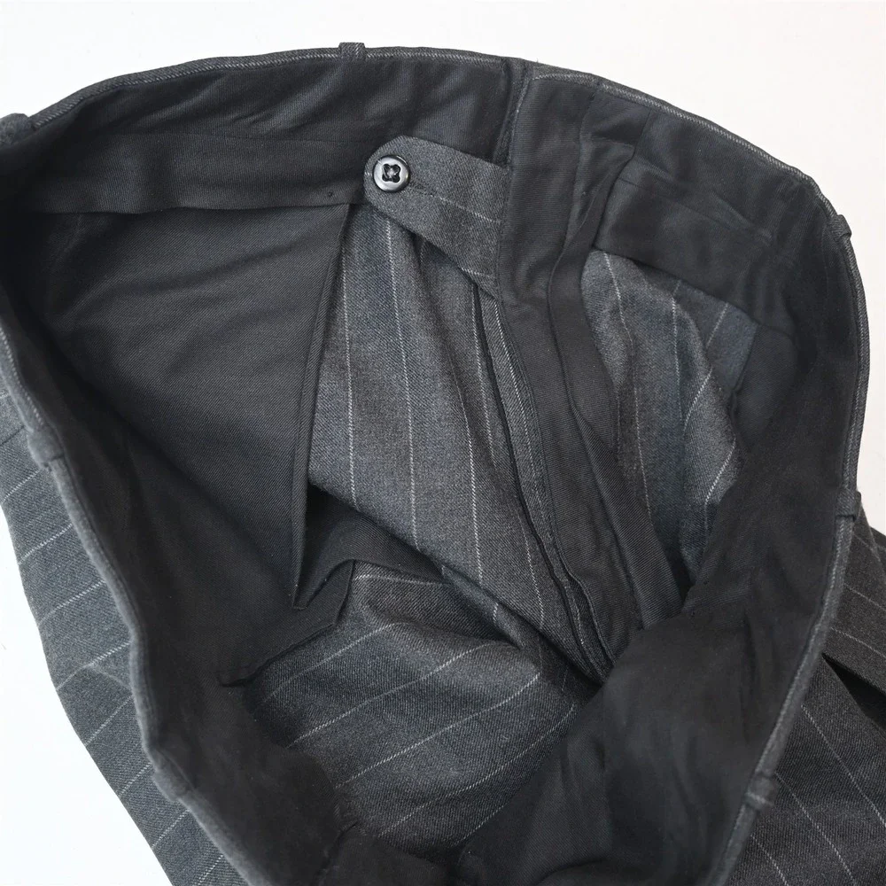 Vtg USA Southwick 43S 38x29 Gray Striped 100% Wool Flannel Jacket Pants Suit